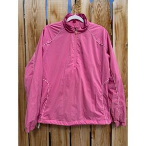 Under Armour Golf Wear Half Zip Vintage Pink Pullover Drawstring Windbreaker L
